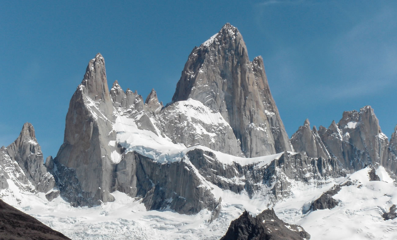 Fitz Roy towering above, Argentina and Chile border, Patagonia